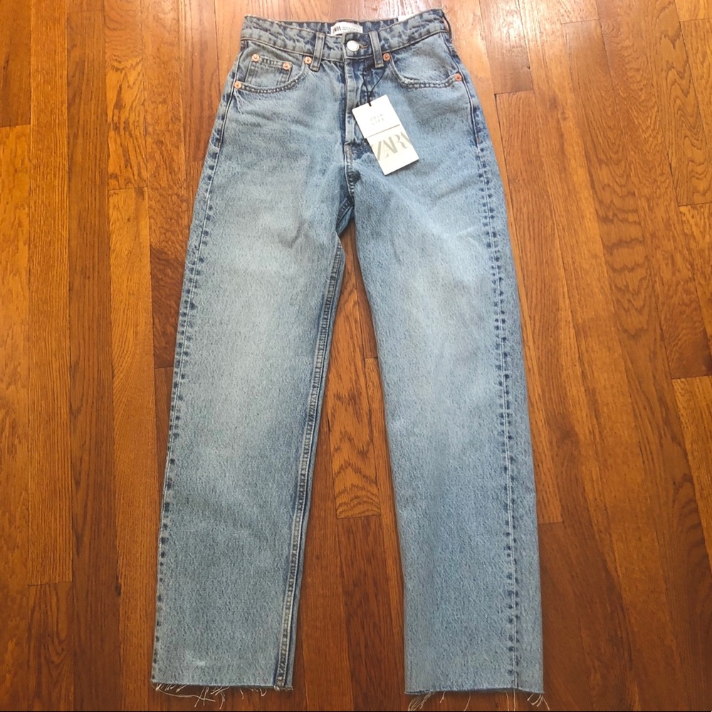 Zara Hi-Rise Straight Leg Jeans